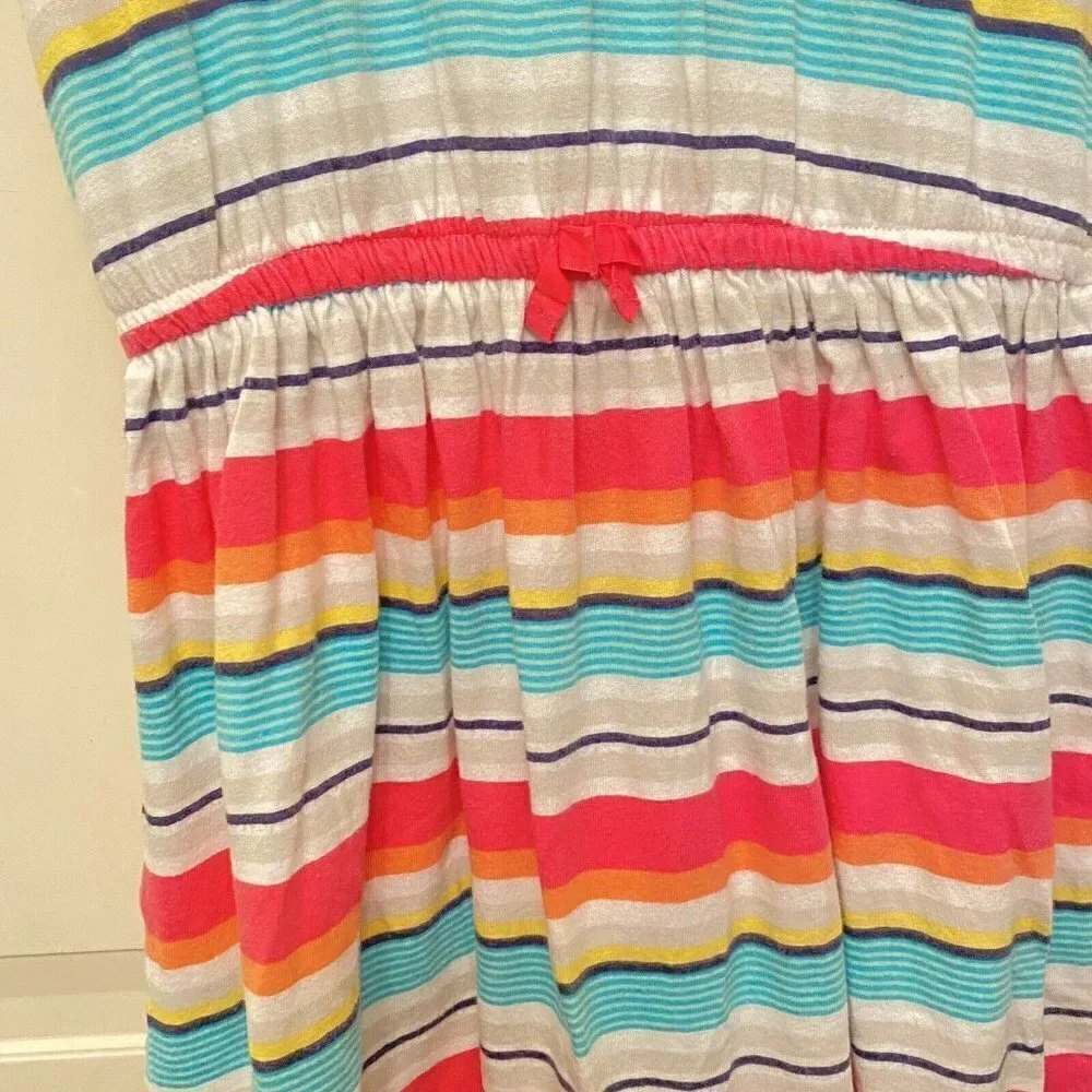 Gymboree Girl’s‎ Lightweight Cotton Striped Dress Pink Green White Sz 10-12
